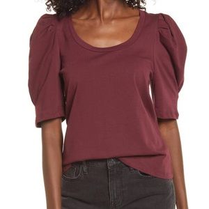 English Factory Pleated Puff Sleeve Top Size Small